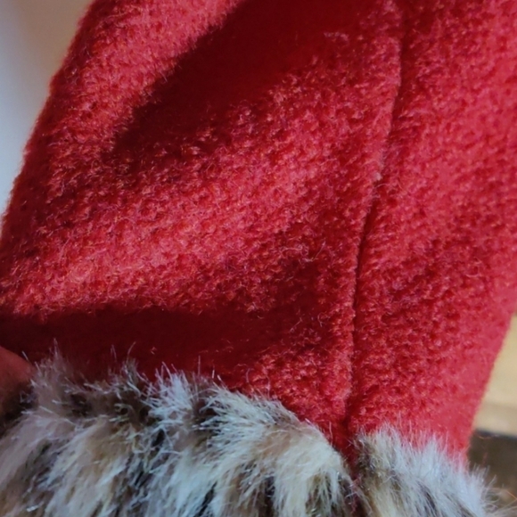 Apt 9 Wool Blend Rust Pea Coat Faux Fur Trim Women's 1X Plus Size Elegant EUC - Picture 13 of 16